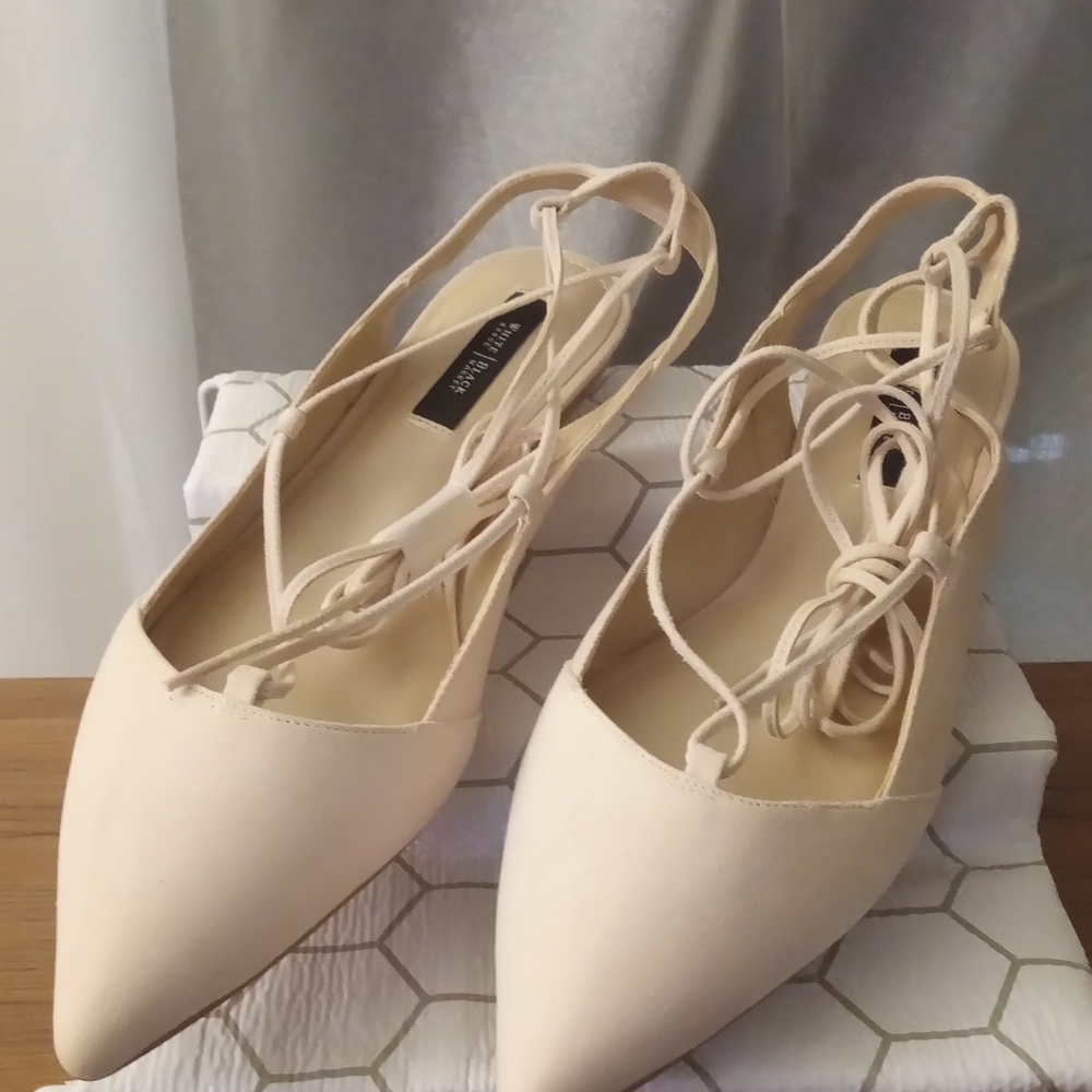 White House Black Market Cream Flats